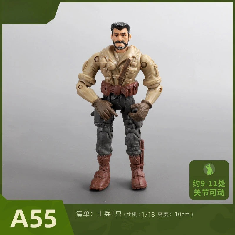 10cm Army Men Soldier With Movable Joints Action Figures Playset Military Terrorist SWAT Team Toys For Kid Boy Gifts