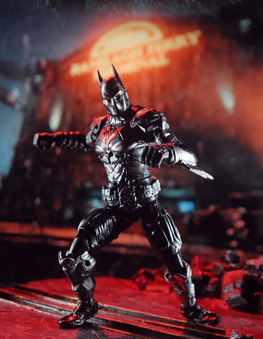 F5 ROUNDD CULTURE Batman: Arkham Knight Deathstroke Red Hood Anime Figure Blind Box Assemble Movable Model Toys Collection Gifts