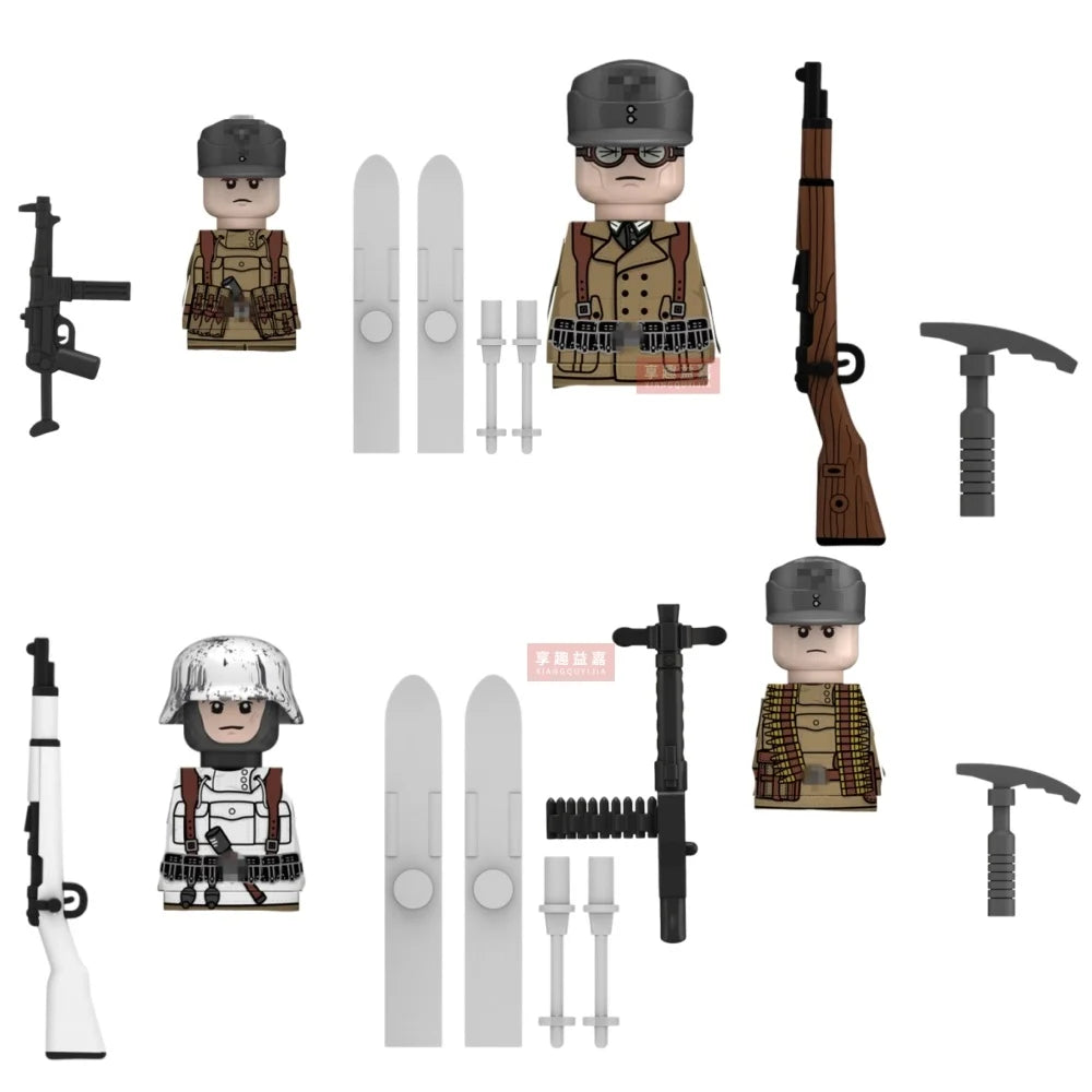 Boy Toys War II Army Soldiers Mini Military Weapons Model Small Particles Building Blocks Suits Childrens Birthday Gifts
