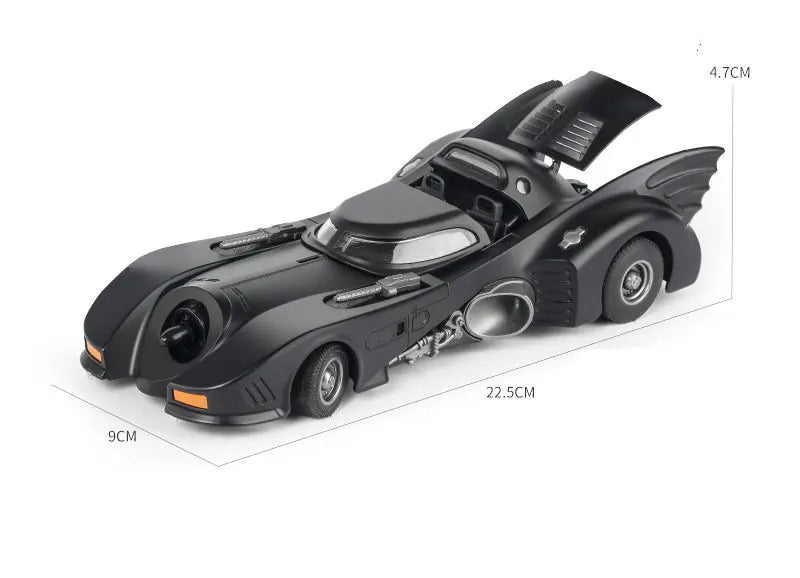 1/24 Classic Movie Car Alloy Batmobile Bat Sports Car Model Diecast Metal Toy Racing Car Model Sound Light Simulation Kids Gifts