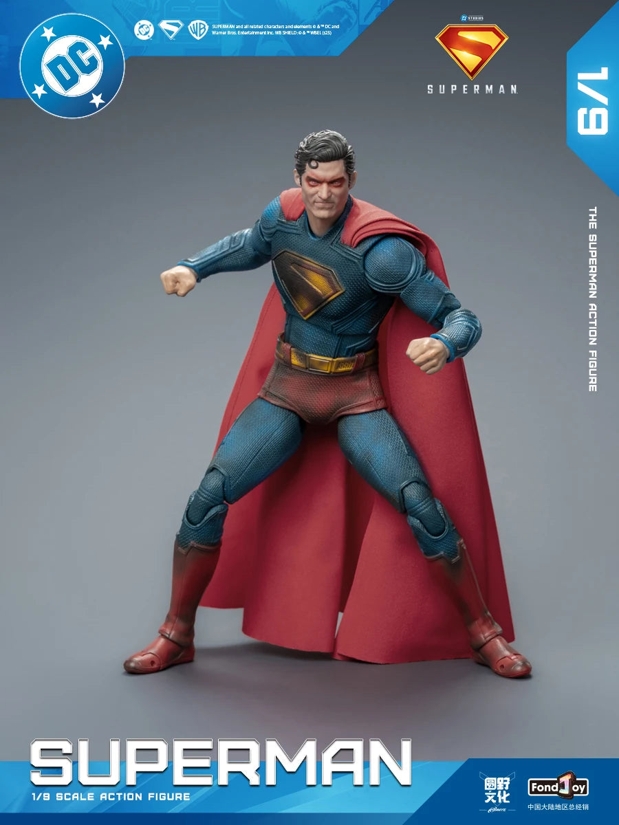 2025 Original Fondjoy David Corenswet Superman Action Figure 1/9 New SupermanFigure PVC Joint Movable Kid Toy Boy Gift