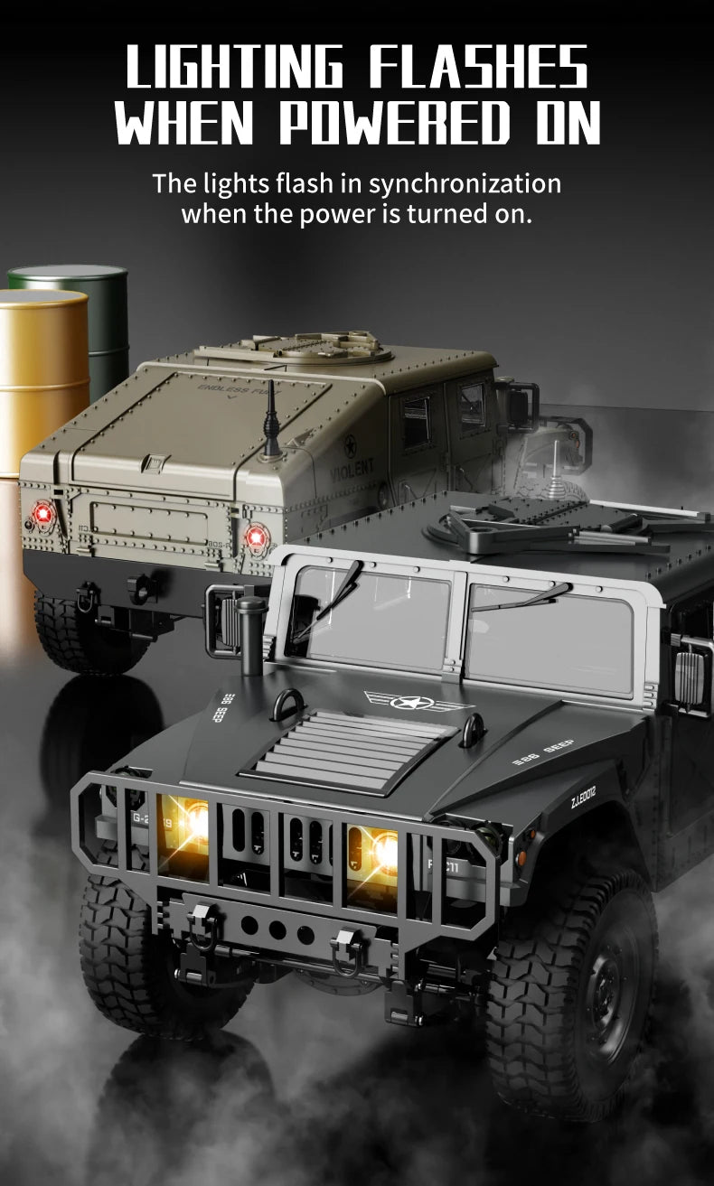 JHD For JJRC C8835 RC Car Simulation 4x4 All-terrain 2.4G Off-road Climbing Electric Truck with LED Light  With Spare Battery