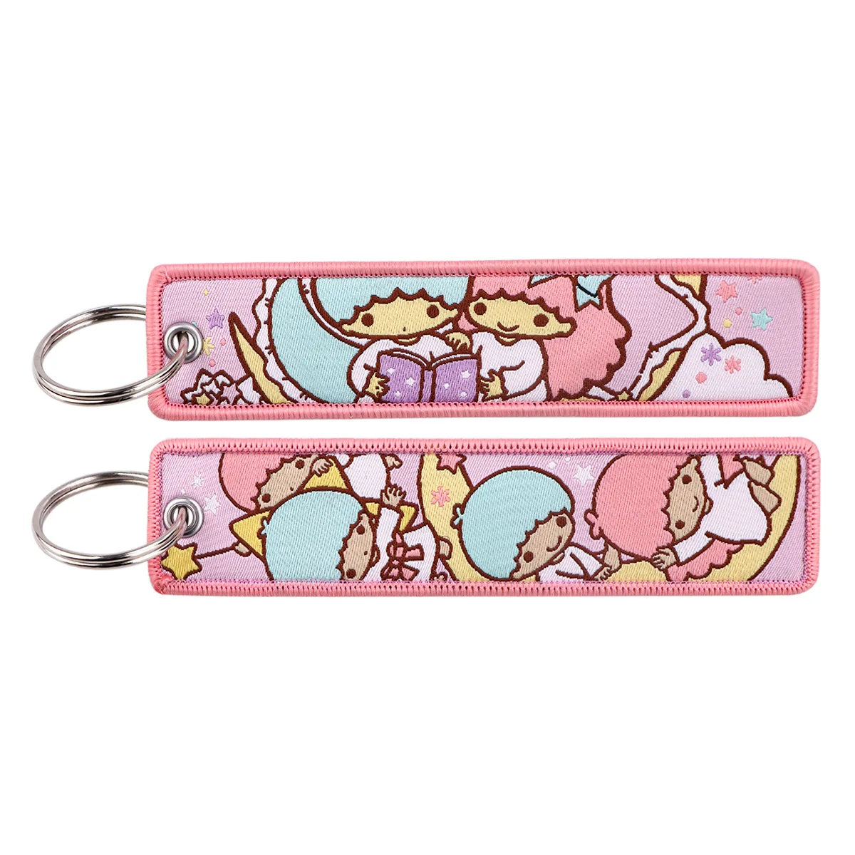 Sanrio Hello Kitty Melody Kuromi Embroidery KeyChain Key Tag Cars Backpack Chaveiro Keychain Keyring Accessories Toy Gift