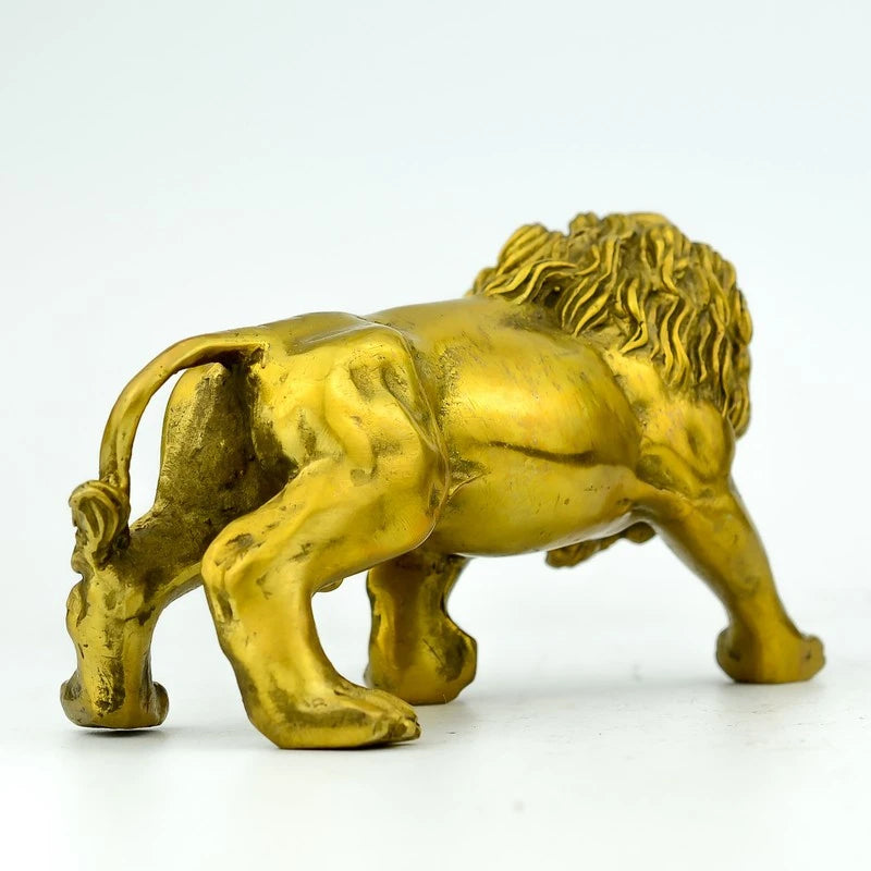 Antique Copper Crafts Small Brass Lion Ornaments
