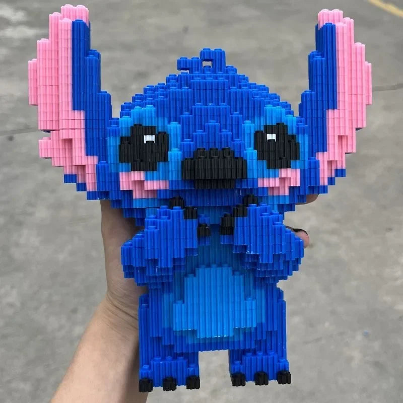 21CM Cute Stitch Building Block Toys Small Particle Bricks DIY 3D Model Assembly Children's Building Block Toys Birthday Gift