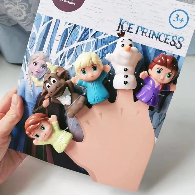 5Pcs/Set Disney Frozen Model Doll Simulation Animal Set Soft Glue Baby Interactive Hand Puppet Finger Toy Christmas Gift