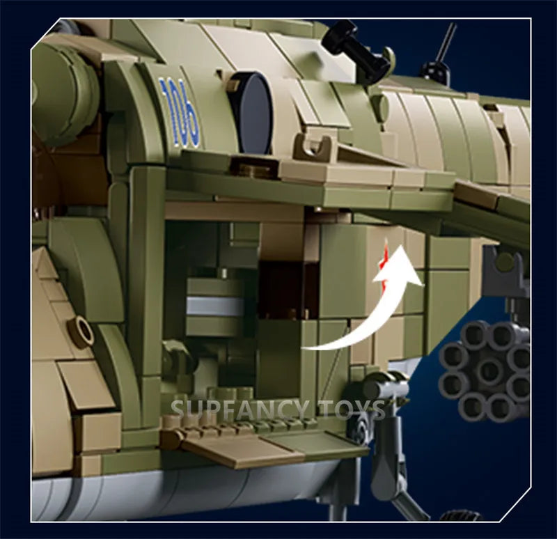 Sluban Military Tank Transport Helicopter Gunship Model Bricks Infantry Fighting Vehicle Weapon DIY Creative Building Block Toys