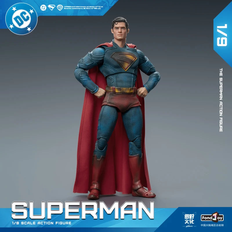2025 Original Fondjoy David Corenswet Superman Action Figure 1/9 New SupermanFigure PVC Joint Movable Kid Toy Boy Gift