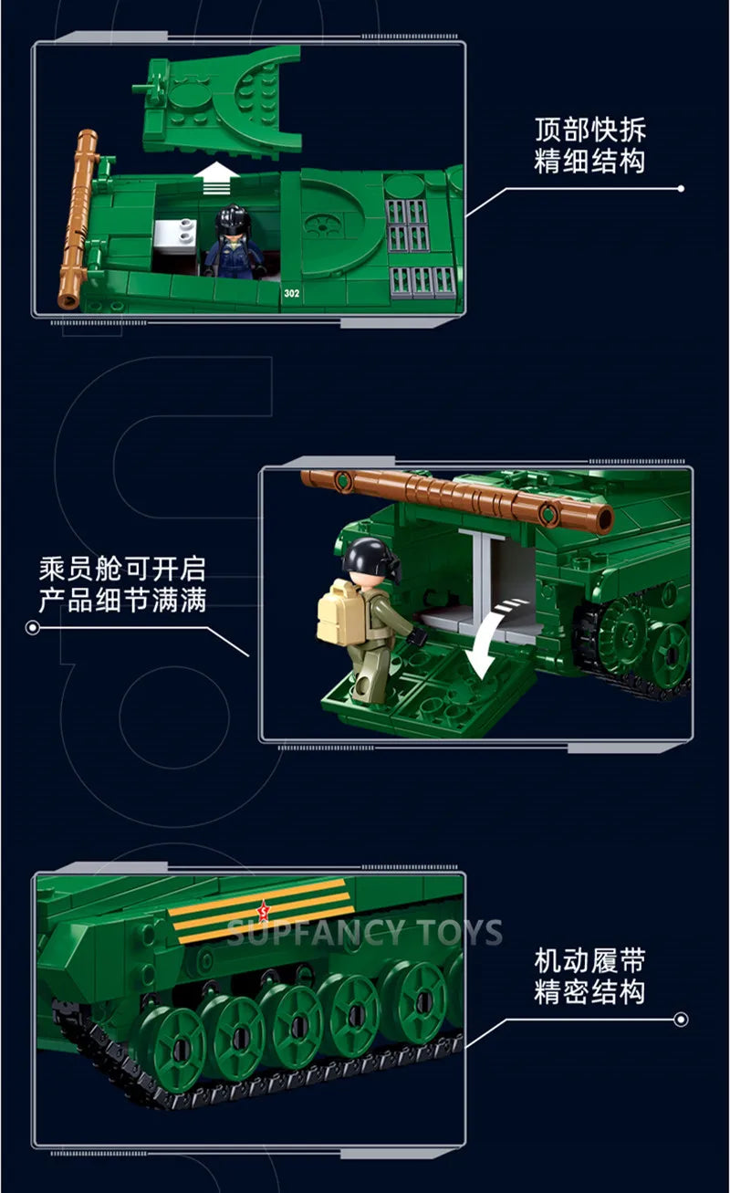 Sluban Military Tank Transport Helicopter Gunship Model Bricks Infantry Fighting Vehicle Weapon DIY Creative Building Block Toys