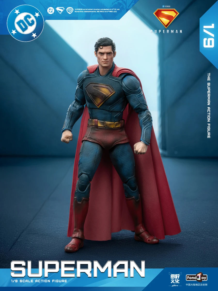 2025 Original Fondjoy David Corenswet Superman Action Figure 1/9 New SupermanFigure PVC Joint Movable Kid Toy Boy Gift