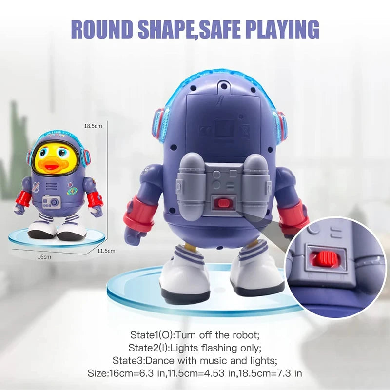 Baby Duck Toy Musical Interactive Toy Space Elements for Infants Babies Kids Gifts Electric with Lights and Sounds Dancing Robo