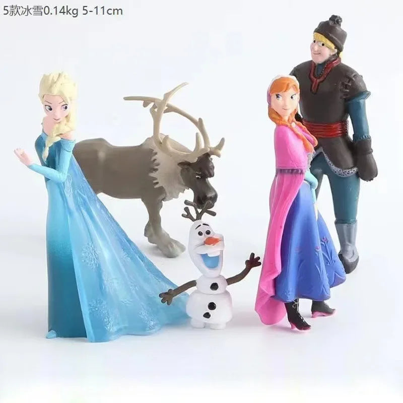 pop Disney 10cm Disney Frozen Queen Princess Elsa Anna Figure Model Toys Cake Gifts Home Decor Birthday Party 5PCS