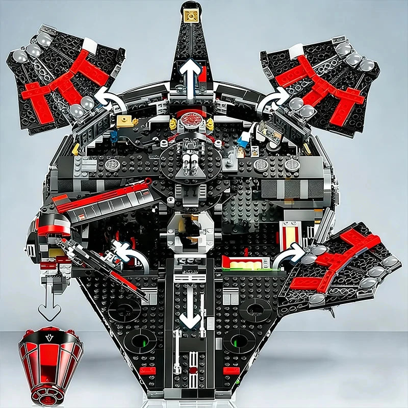 2026 New Moc 1579PCS Dark Falcon Millennium Collection Spacecraft Building Blocks 75389 DIY Model Set Children's Toy Gift