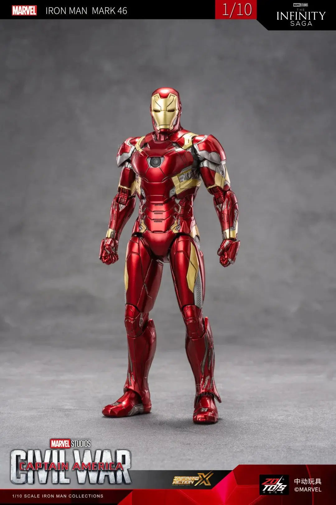 ZD Original Iron Man MK30 Blue Steel 1/10 Iron Patriot MK3 Marvel legends War Machine 10th Anniversary Action Figure Model Gift