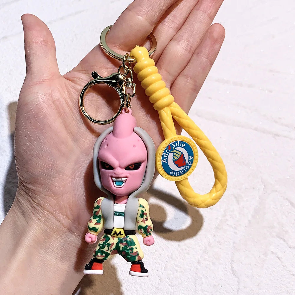 Anime Dragon Ball Keychain Fashion Jewelry Son Goku Vegeta Piccolo Action Figures Key Ring for Men Women Bags