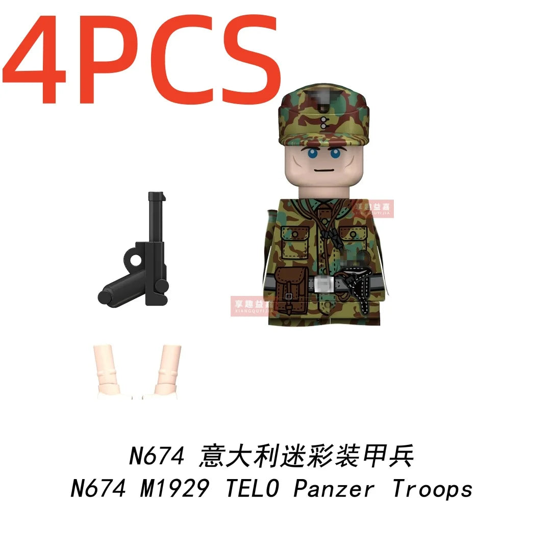 Boy Toys War II Army Soldiers Mini Military Weapons Model Small Particles Building Blocks Suits Childrens Birthday Gifts