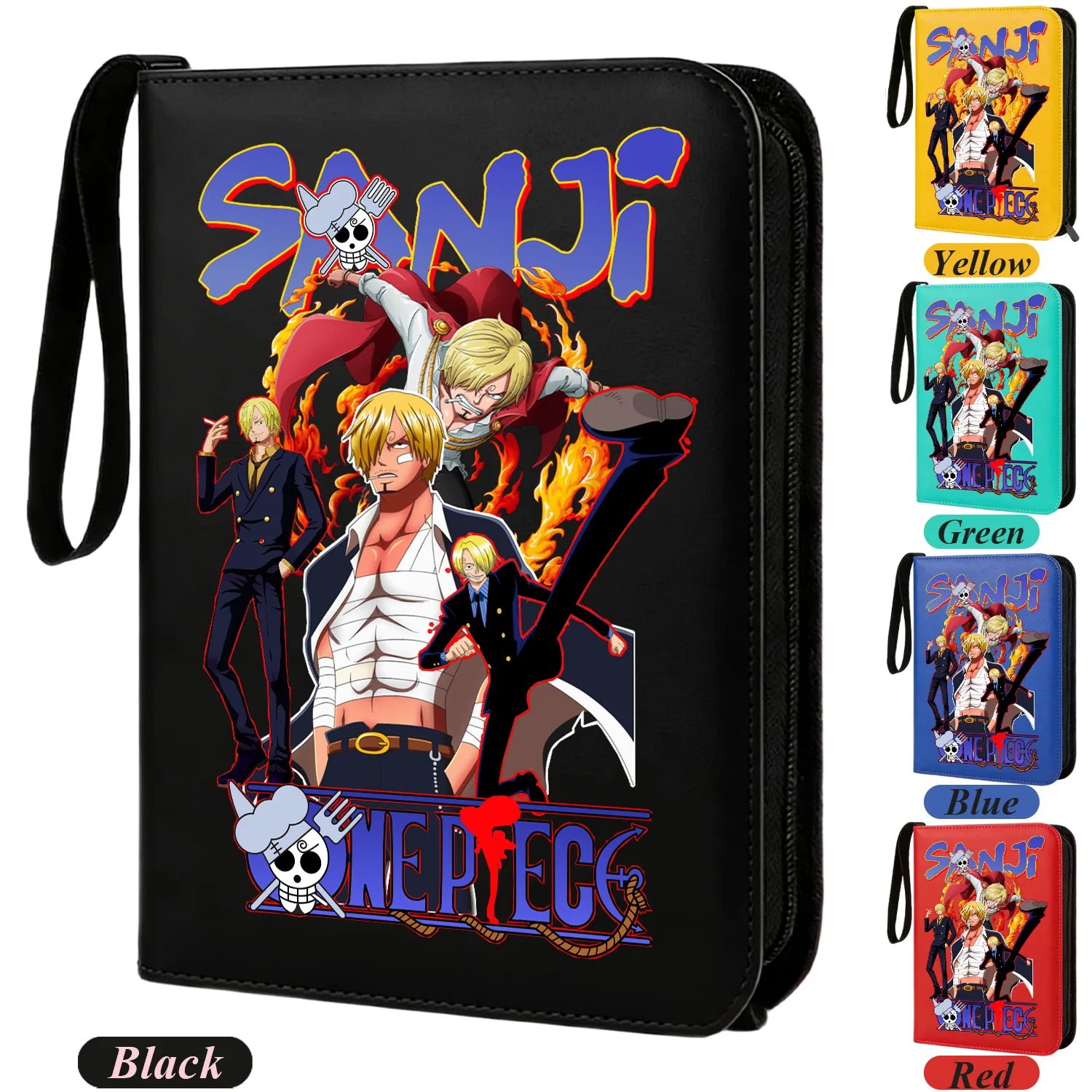 ONE PIECE Card Album Anime Collectible Book Binder 4 Card Slot Collectible Game Cards Binder Holder Zipper Gifts Toys