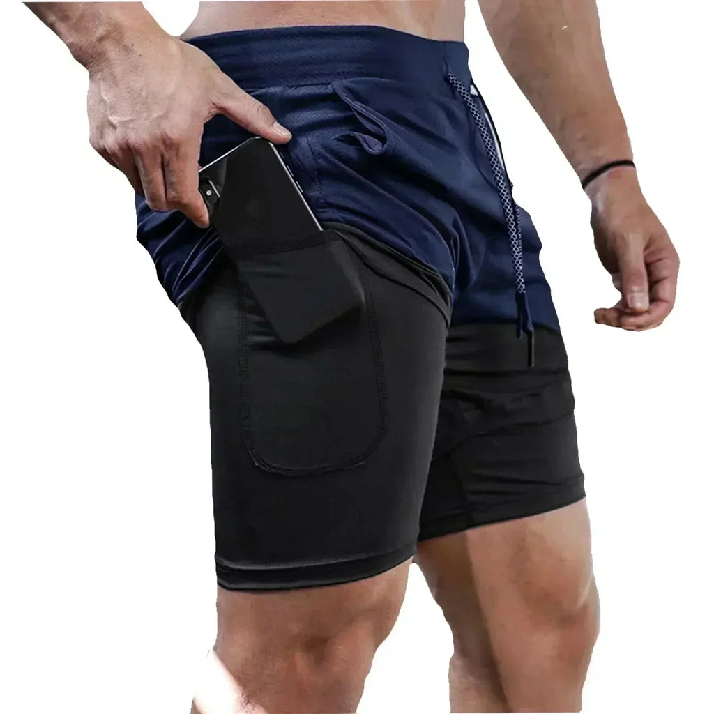 One Piece Men's Shorts Double-layer Anime Print Two-piece Quick-drying Shorts Breathable Fitness Sports Pants Summer 2026 Y2k