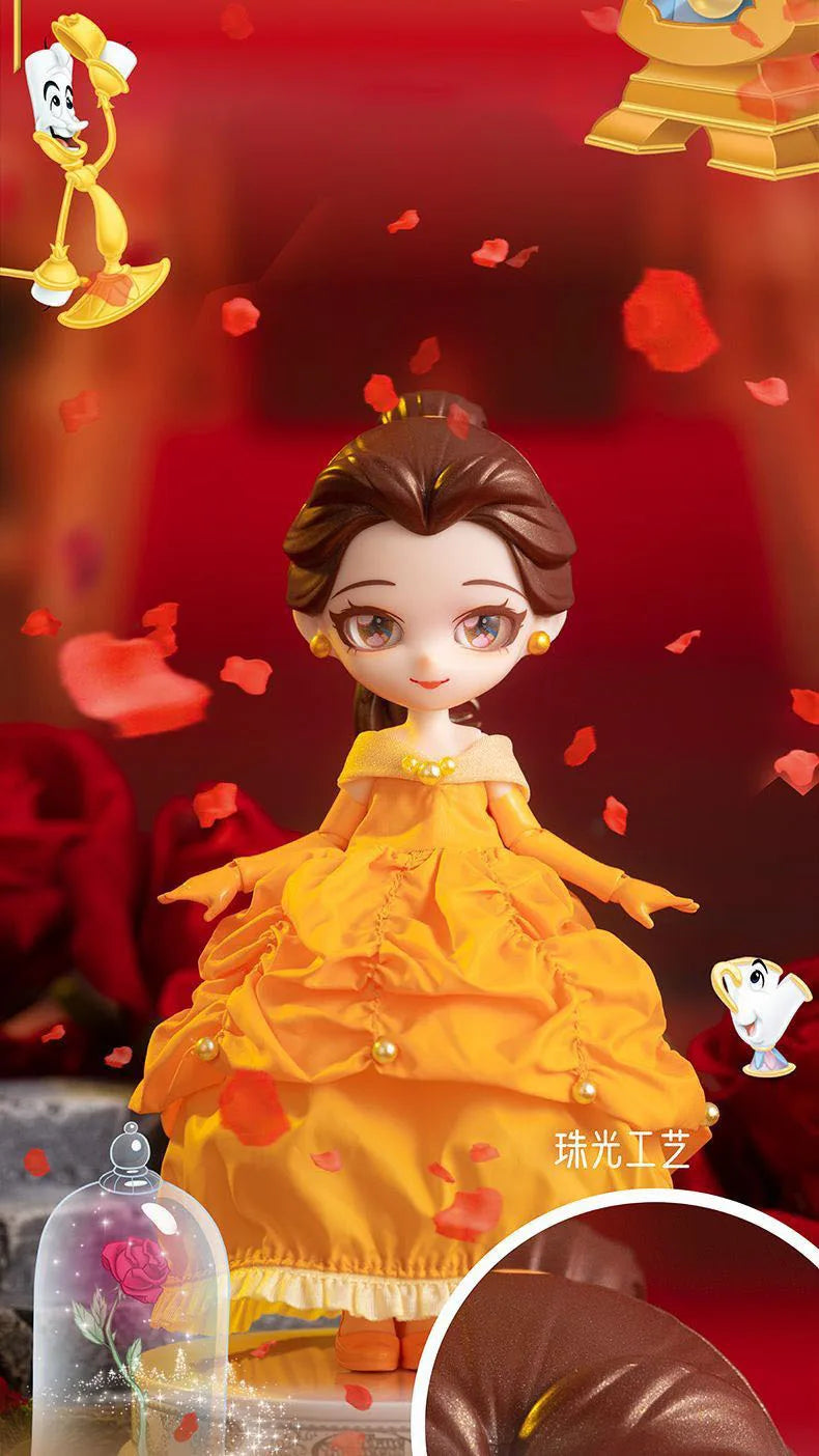 Disney Frozen Q Posket Action Figure Toys Cute Jointed Doll Elsa Snow White Belle Ariel Princess DIY Kids Girl Toy Birthday Gift