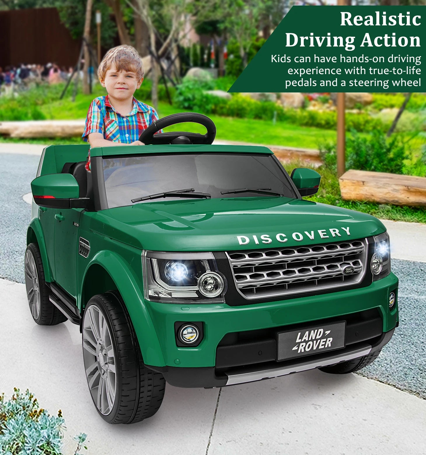 12V Dual-Drive Kid's Toy Car with Parent Remote Control/Hood Storage Electric Car with MP3 Player/LED Light AUX Interface 3-8YRS