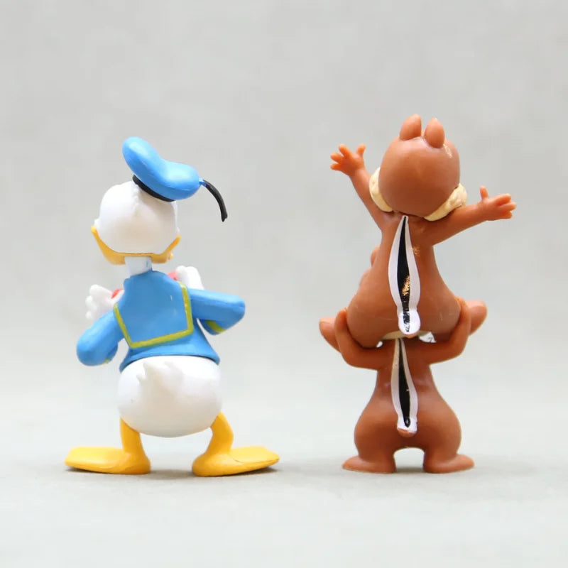 7cm Disney Kawaii Donald Duck Chip Dale Action Figure Mini Model Hobby Toy Birthday Gift Cake Party Decoration Kids Charm Doll