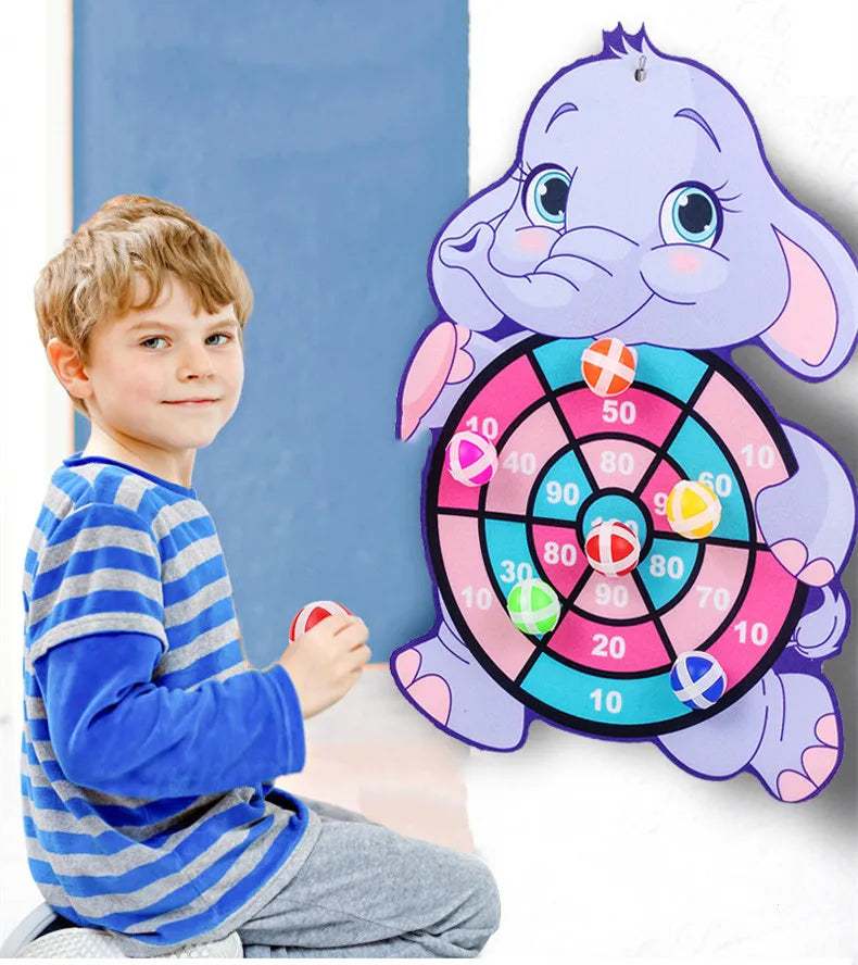 Child Montessori Toys for Kids Cartoon Animal Dart Board Sticky Ball Family Interactive Educational Toys Baby