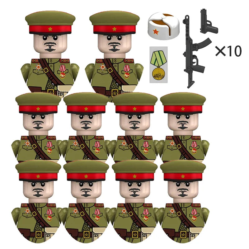 Boy Toys War II Army Soldiers Mini Military Weapons Model Small Particles Building Blocks Suits Childrens Birthday Gifts