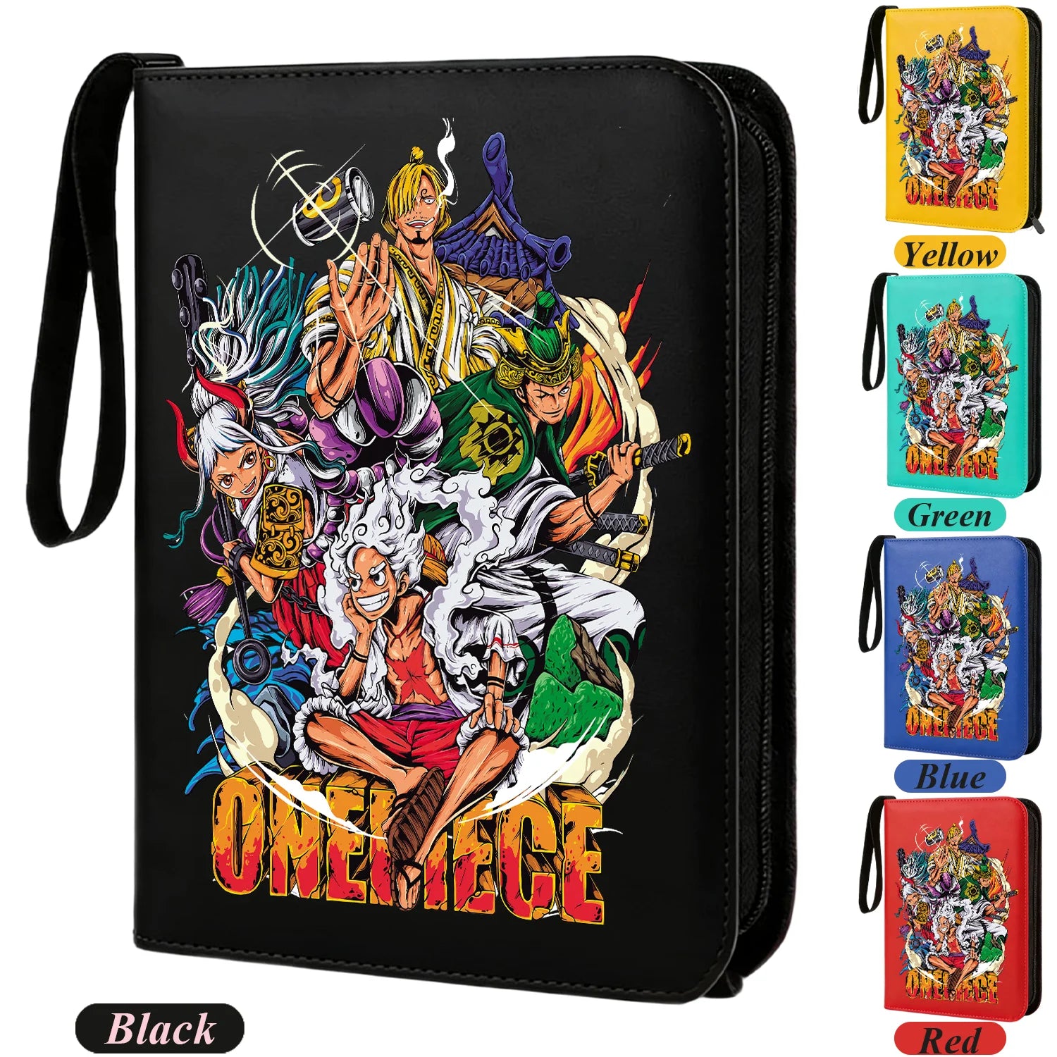 ONE PIECE Card Album Anime Collectible Book Binder 4 Card Slot Collectible Game Cards Binder Holder Zipper Gifts Toys