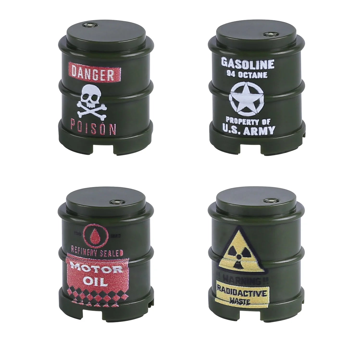 MOC WW2 Military Oil Drum Fuel Tank Printed Building Blocks Weapons Soldiers Accessories War Scene Accessories Bricks Toys Boys