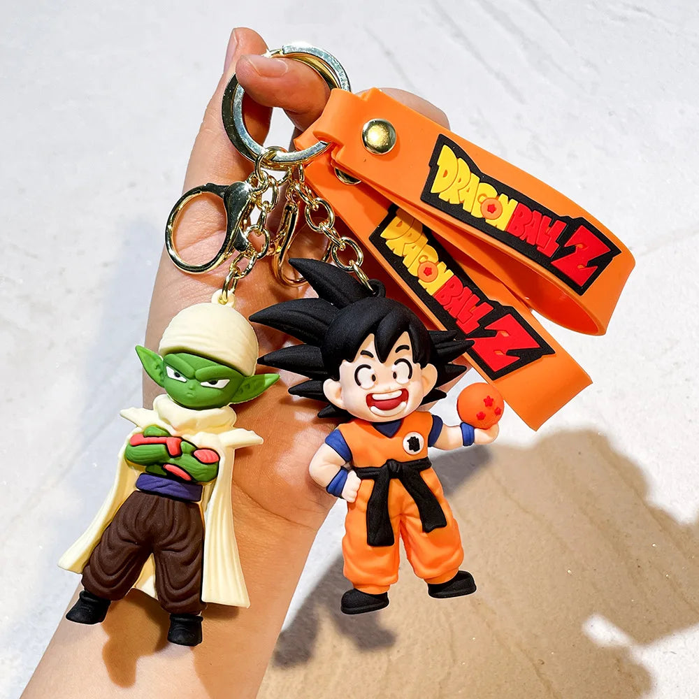 Anime Dragon Ball Keychain Fashion Jewelry Son Goku Vegeta Piccolo Action Figures Key Ring for Men Women Bags