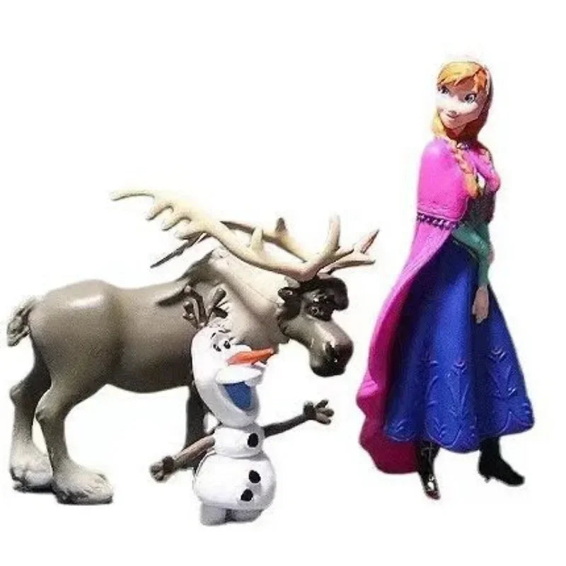 pop Disney 10cm Disney Frozen Queen Princess Elsa Anna Figure Model Toys Cake Gifts Home Decor Birthday Party 5PCS