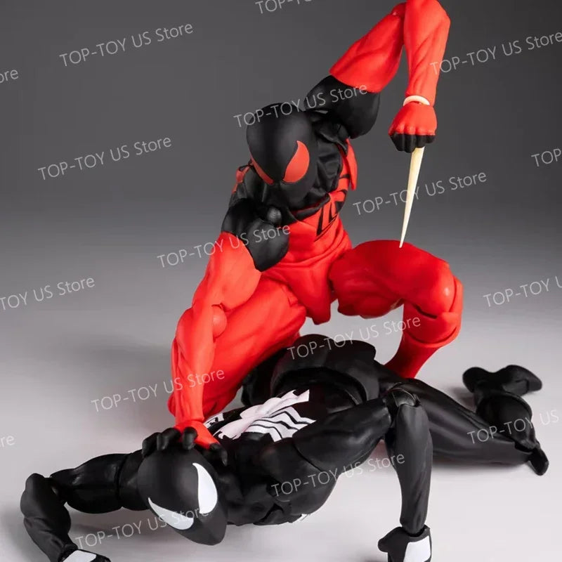 Mess Toys Spider-Man Symbiote Suit & Scarlet Spider Anime Action Figures - Collectible Gift Set