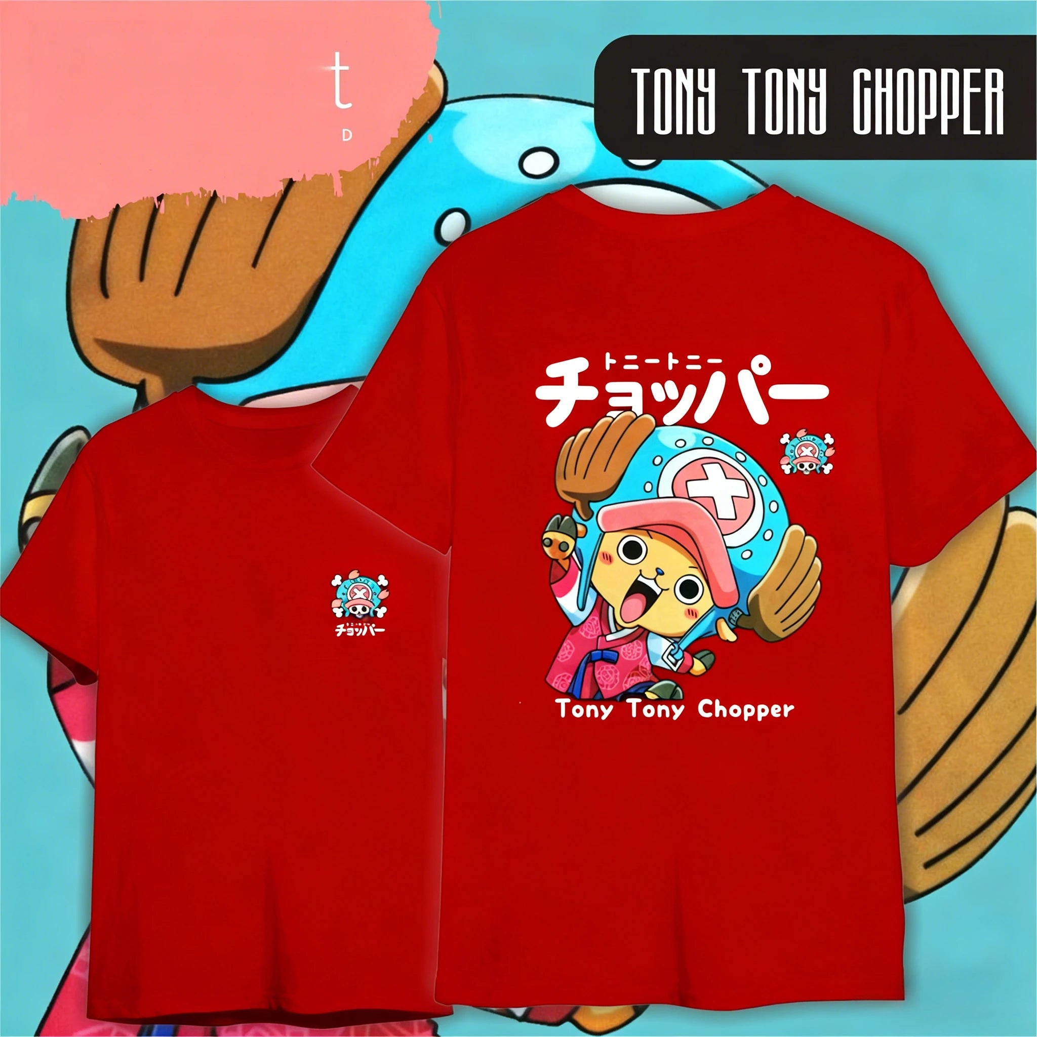 One Piece Chopper Cotton T-shirt 2026 Summer Kids/Men's Women's Fashion Casual Y2K Short Sleeved T-shirt Streetwear Unisex