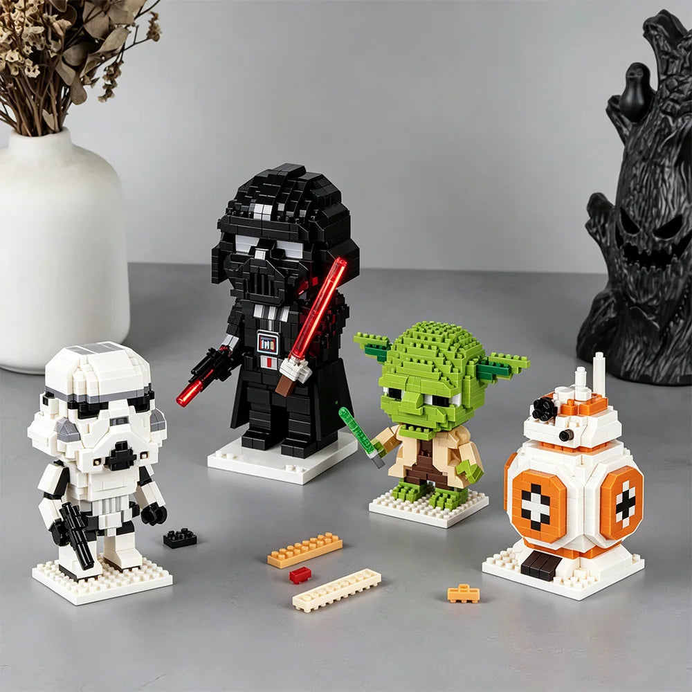 Disney Star Wars Micro Particle Building Blocks Darth Vader Yoda Stormtrooper Mini Bricks DIY Assembled Model Toys Creative Gift