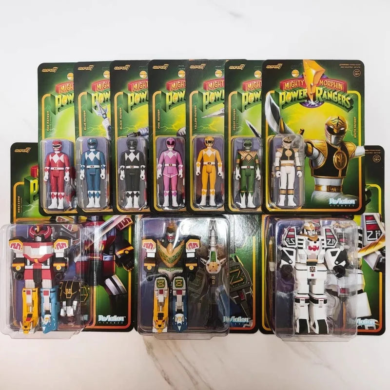 Super7 Mighty Morphin Power Rangers Carded Series 1 - Dragonzord, Red Ranger & Rita Repulsa Model Gift Set Toys