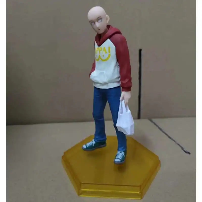 18cm One Punch Man Anime Figure One Punch Man Saitama OPPAI Action  Figure Hoodie Collection Model Doll Toys