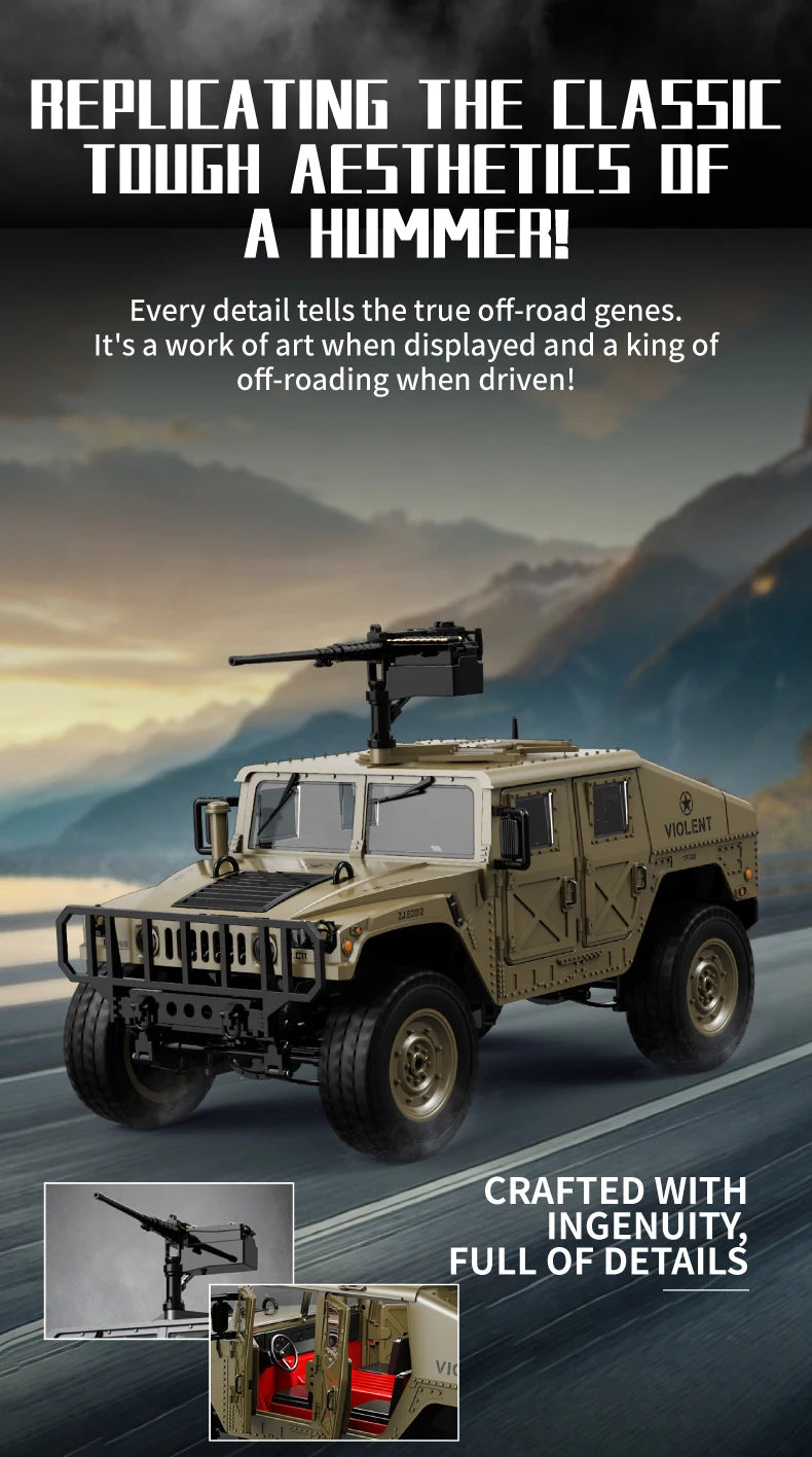 JHD For JJRC C8835 RC Car Simulation 4x4 All-terrain 2.4G Off-road Climbing Electric Truck with LED Light  With Spare Battery