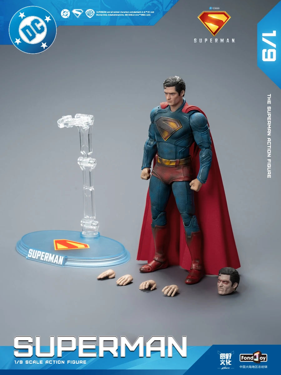 2025 Original Fondjoy David Corenswet Superman Action Figure 1/9 New SupermanFigure PVC Joint Movable Kid Toy Boy Gift