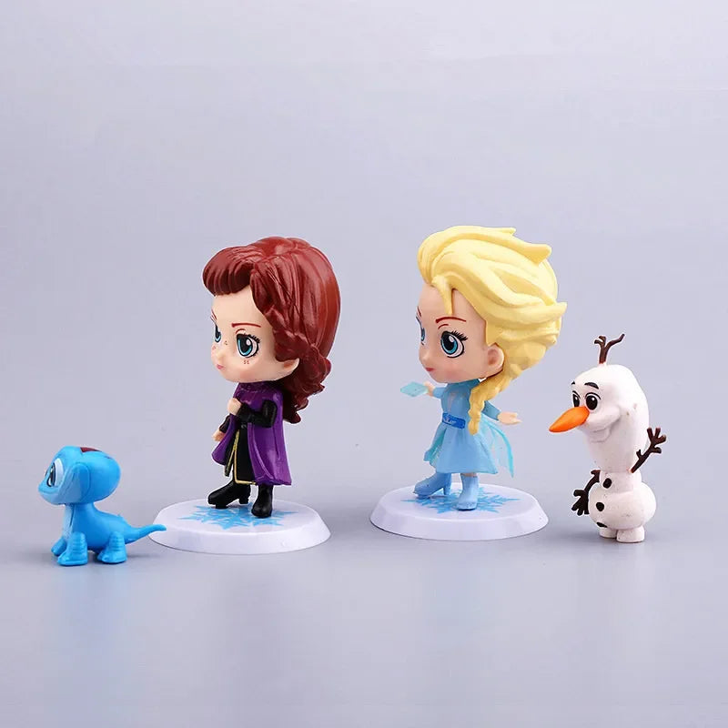 4Pcs Frozen Action Figures Set Princess Elsa Anna Fire Spirit Olaf Model Toys Collection Decoration Gift Toys For Kids