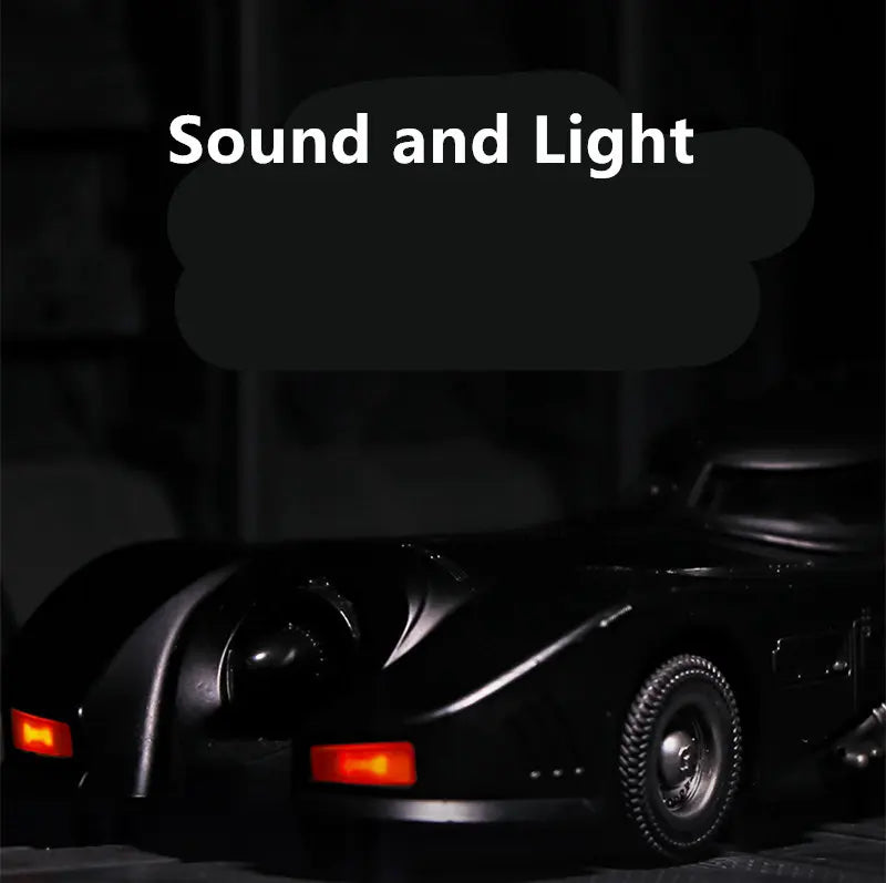 1/24 Classic Movie Car Alloy Batmobile Bat Sports Car Model Diecast Metal Toy Racing Car Model Sound Light Simulation Kids Gifts