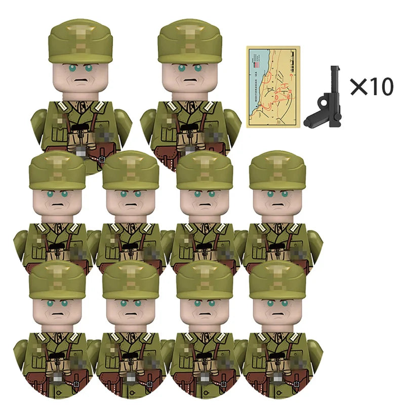 Boy Toys War II Army Soldiers Mini Military Weapons Model Small Particles Building Blocks Suits Childrens Birthday Gifts