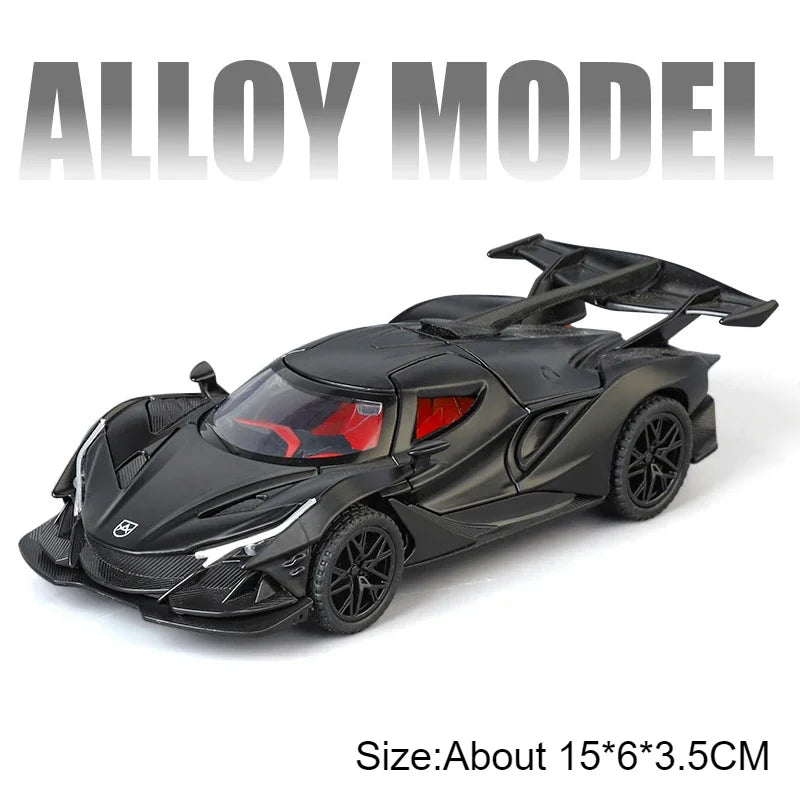 Scale 1:32 Apollo EVO IE Car Model Toy Metal Diecast Pull Back Super Cars Doors Opened Vehicle Models Best Gifts for Kids