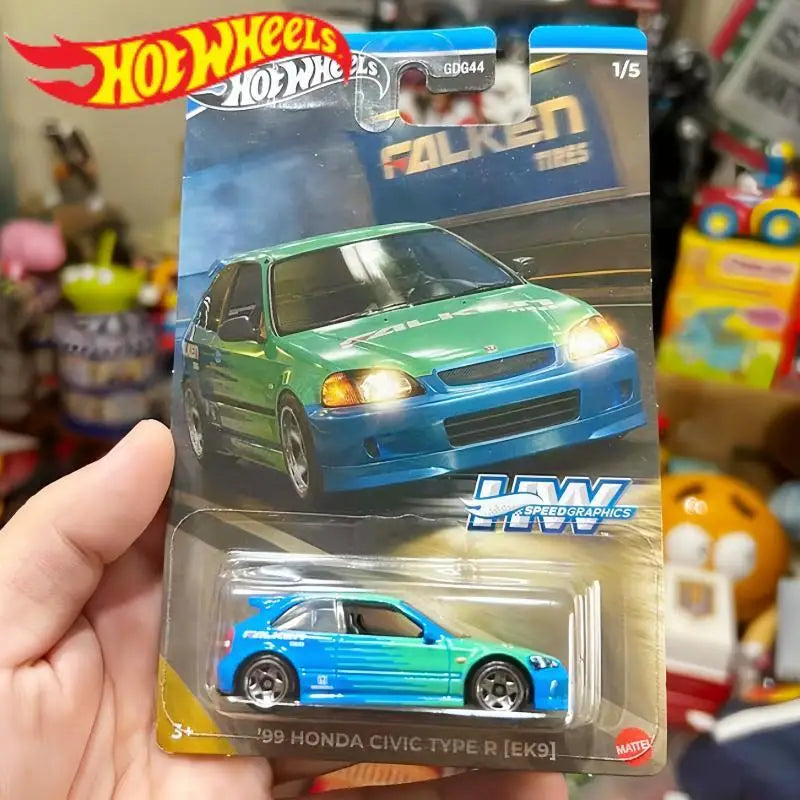 Original Hot Wheels Semi Premium Speed Graphics Series 99 Honda Civic Type R (Ek9) Model Cars Toys Boys Birthday Gifts