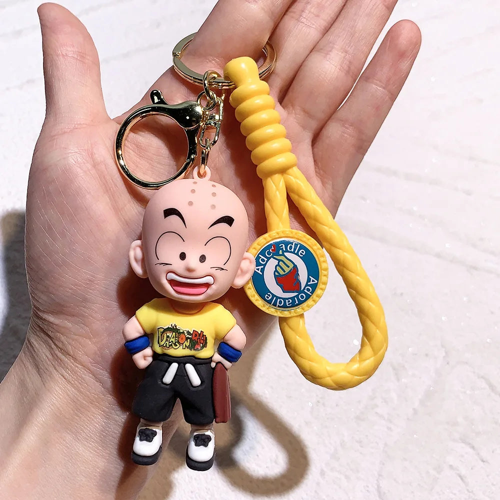 Anime Dragon Ball Keychain Fashion Jewelry Son Goku Vegeta Piccolo Action Figures Key Ring for Men Women Bags