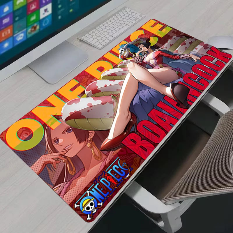 Mouse Pad Large One Piece Boa Hancock Gaming MousePad Anime Girl Gamer Computer Accessories Keyboard Pad Rubber Base Desk Mat