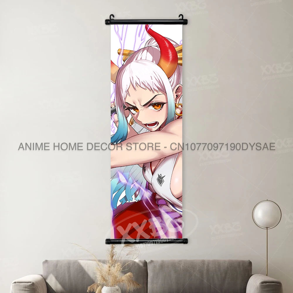 ONE PIECE Posters Anime Monkey D. Luffy Hanging Painting Yamato Scrolls Picture Nico Robin Home Decor Wallpaper Canvas Wall Art