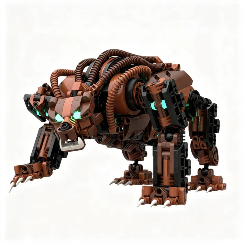 682pcs MOC Ash Bear Bionicle Model Building Blocks Construction Christmas Gifts Toy Creative DIY Idea Education Assemble Brick