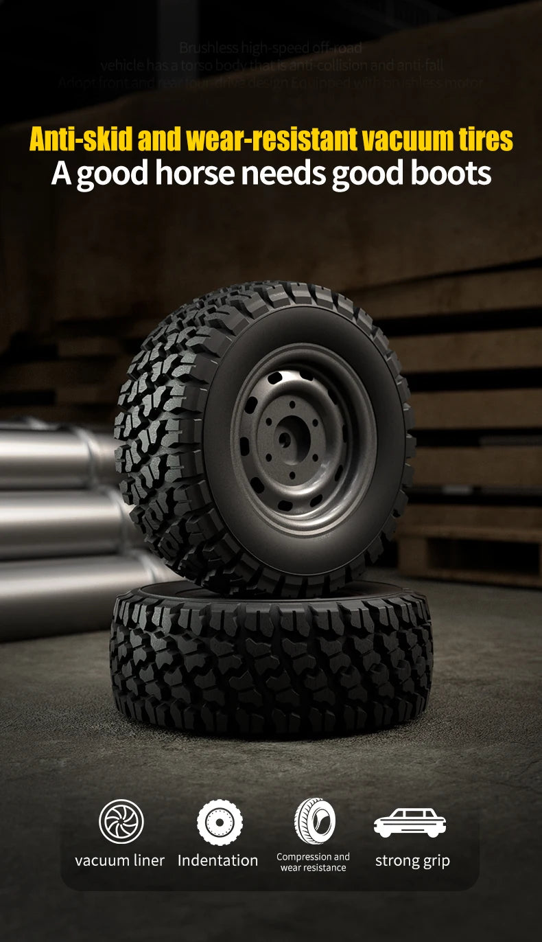 Teeggi 16101 /16102 PRO 1:16 High Speed RC Car With LED Light Drift 70KM/H 4WD RC Off-Road Car Monster Truck Toy For Kid Gifts