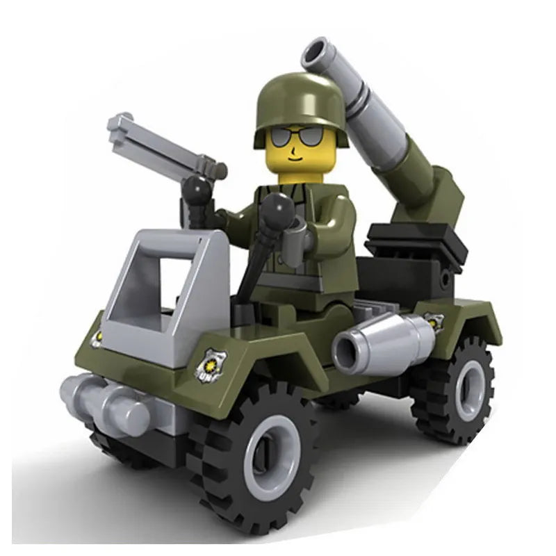 6Pcs Military Ghost Commando Army Soldiers Model Action Figure Blocks Construction Building Bricks Toys For Children