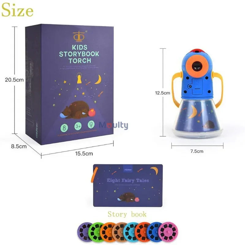 Story Projector With Night Light Flashlight Toy For Childen Sleeping Story Machine Luminous Toy Baby Early Learning Educational